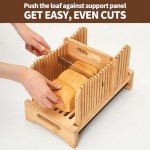 Bamboo Bread Slicer with Crumb Tray and Thickness Guide