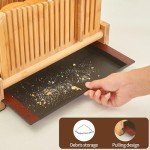Bamboo Bread Slicer with Crumb Tray and Thickness Guide