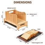 Bamboo Bread Slicer with Crumb Tray and Thickness Guide