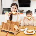 Bamboo Bread Slicer with Crumb Tray and Thickness Guide