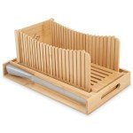 Adjustable Bamboo Bread Slicer with Crumb Tray