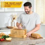 Adjustable Bamboo Bread Slicer with Crumb Tray