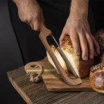 Wooden Bread Slicer with Serrated Stainless Steel Blade
