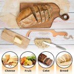 Wooden Bread Slicer with Serrated Stainless Steel Blade