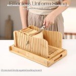 Adjustable Foldable Bread Slicer with Knife & Tray