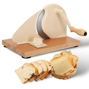 Classic Hand Crank Bread Slicer in White