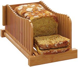 Adjustable Bamboo Bread Slicer with Folding Board