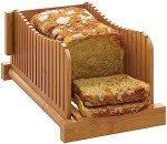 Adjustable Bamboo Bread Slicer with Folding Board