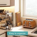 Adjustable Bamboo Bread Slicer with Folding Board