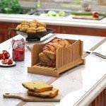 Adjustable Bamboo Bread Slicer with Folding Board