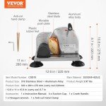 VEVOR Adjustable Manual Bread Slicer with Stainless Blade