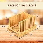 Foldable Bamboo Bread Slicer with Adjustable Guide