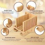 Foldable Bamboo Bread Slicer with Adjustable Guide