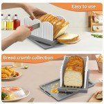 Adjustable Bread Slicer with Crumb Tray - Gray