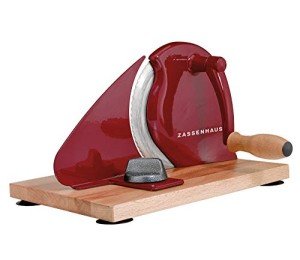 Zassenhaus Classic Hand Crank Bread Slicer, Red