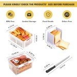 Extra Large Airtight Bread Box with Slicer Set