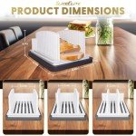 Adjustable Bread Slicer with Crumb Tray & Knife