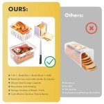 Extra Large Airtight Bread Box with Slicer Set