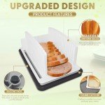 Adjustable Bread Slicer with Crumb Tray & Knife