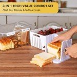 Extra Large Airtight Bread Box with Slicer Set