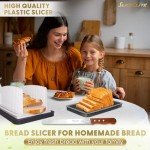 Adjustable Bread Slicer with Crumb Tray & Knife