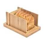 Detachable Bamboo Bread Slicer with Knife and Tray