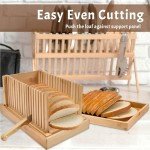 Detachable Bamboo Bread Slicer with Knife and Tray