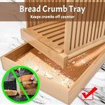 Detachable Bamboo Bread Slicer with Knife and Tray