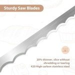 HOTTOR Premium Serrated Bread Knife with Wooden Handle