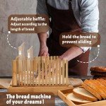 Detachable Bamboo Bread Slicer with Knife and Tray
