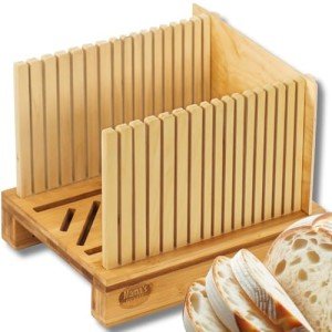 Adjustable Bamboo Bread Slicer with Cutting Board