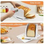 Adjustable Bread Slicer with Crumb Tray - White