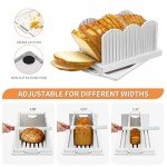 Adjustable Bread Slicer with Crumb Tray - White