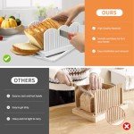 Adjustable Bread Slicer with Crumb Tray - White