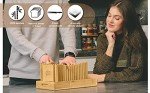 Bamboo Bread Slicer with Crumb Tray - Adjustable