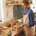 Bamboo Bread Slicer with Adjustable Width Guides