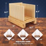 Bamboo Bread Slicer with Adjustable Width Guides