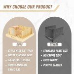 Adjustable Bamboo Bread Slicer with Crumb Tray