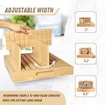 Adjustable Bamboo Bread Slicer with Crumb Tray