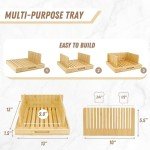 Adjustable Bamboo Bread Slicer with Crumb Tray