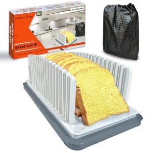 Adjustable Bread Slicer with Crumb Tray