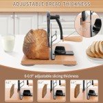 Manual Bread Slicer with Hand Crank - Adjustable Thickness