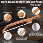 HAOIOKSC Wooden Bread Slicer & Serrated Knife