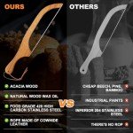 HAOIOKSC Wooden Bread Slicer & Serrated Knife