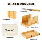 Adjustable Bread Slicer with Crumb Tray & Knife