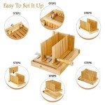 Adjustable Bread Slicer with Crumb Tray & Knife