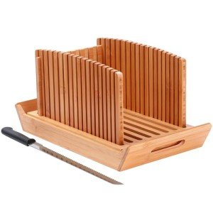 Kiss Core Bamboo Bread Slicer with Crumb Catcher