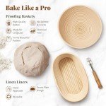 BAVIFY Banneton Bread Proofing Basket Set