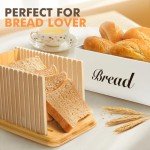 RYTOXILO Bread Slicer with Bamboo Lid and Box