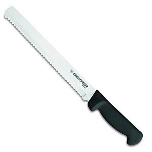 10" Scalloped Bread Knife with Black Handle